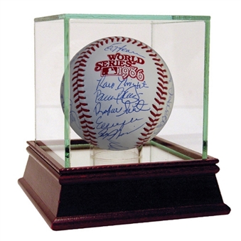 1986 New York Mets Team Signed MLB World Series Baseball With 28 Signatures Including Gooden, Strawberry, Hernandez & Knight (Steiner)